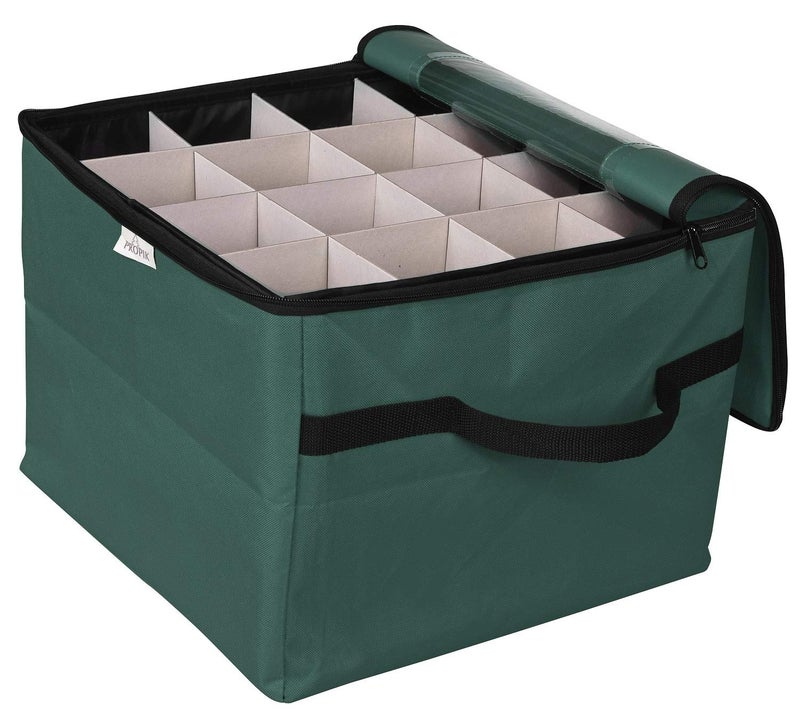ProPik Christmas Ornament Storage Box, Organizer Holds Up to 48 Xmas Balls with 3 Separate Removable Trays, Container has Dividers to Organize Holiday Tree Ornaments (Green) - Image 5